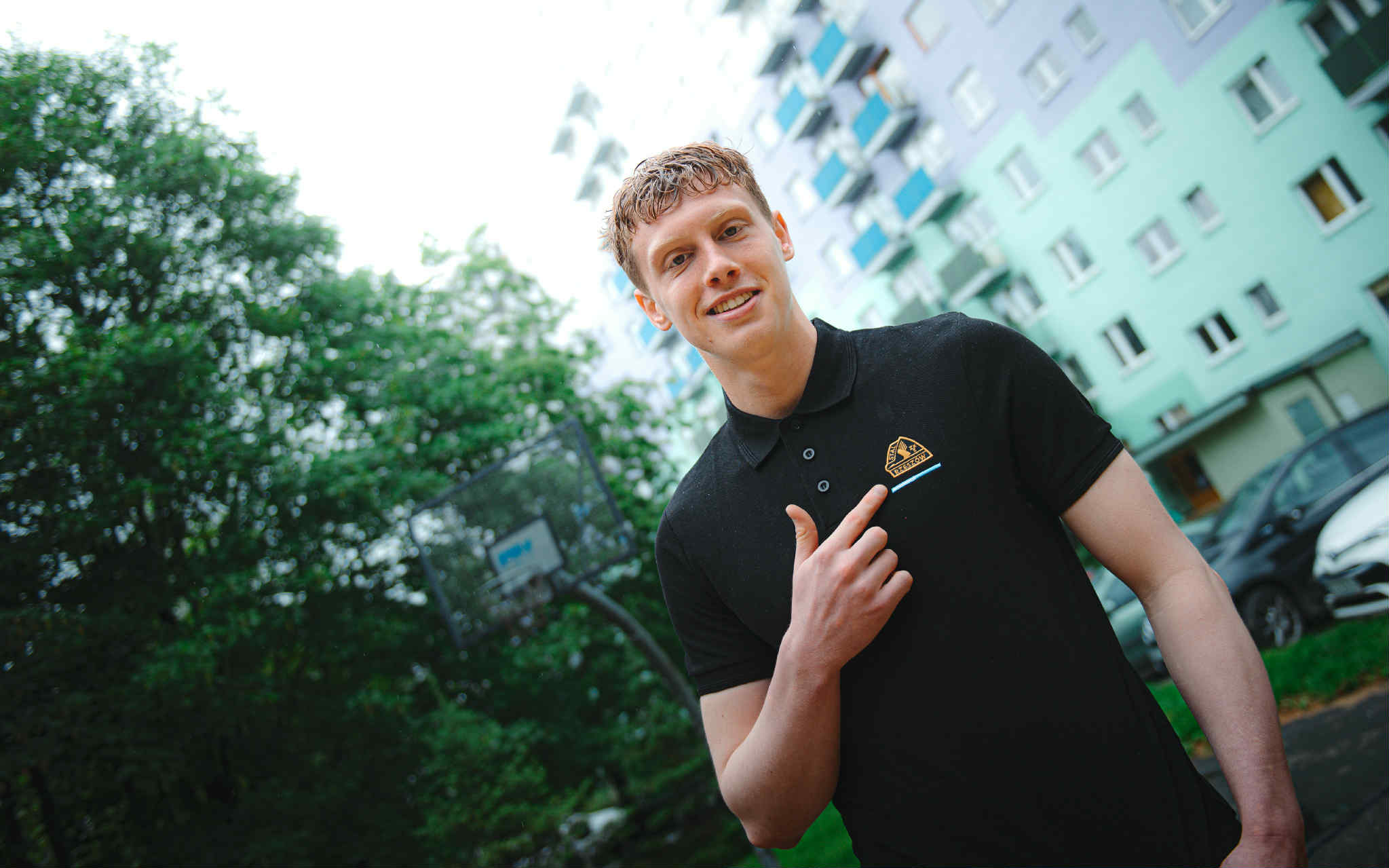 Koszulka polo czarna ''herb'' - Stal Rzeszów