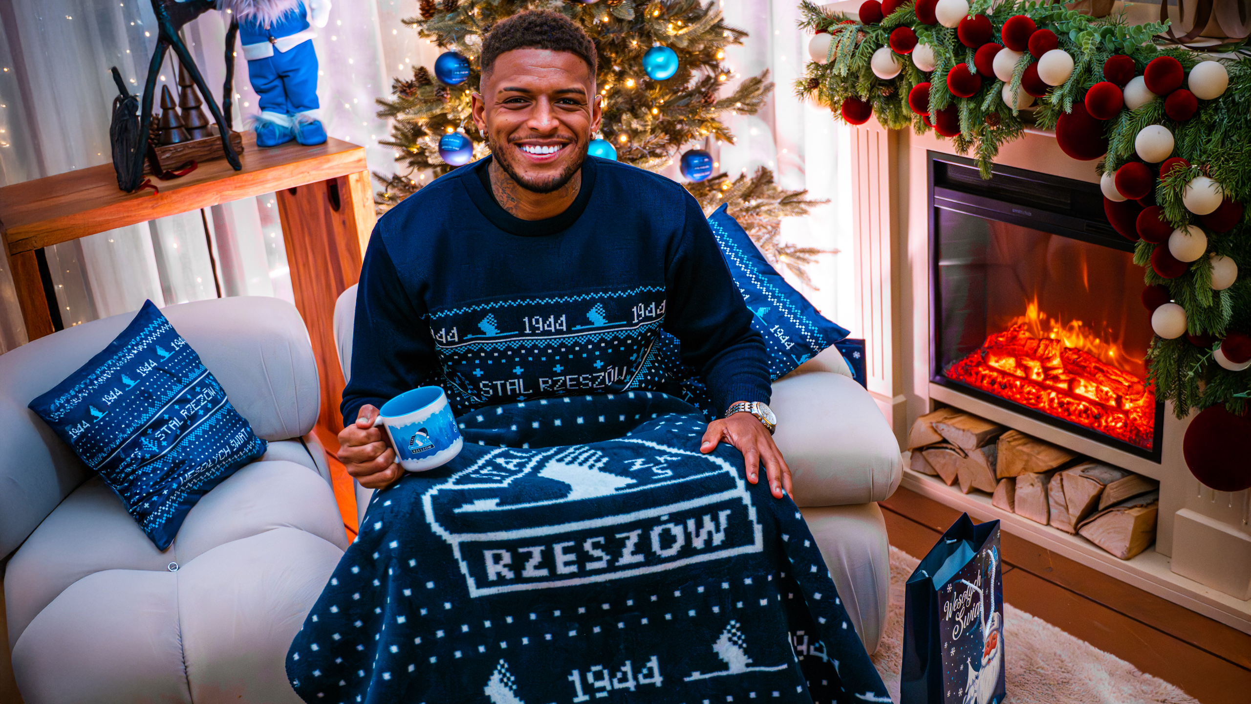 Sweter świąteczny ''granatowy'' - Stal Rzeszów
